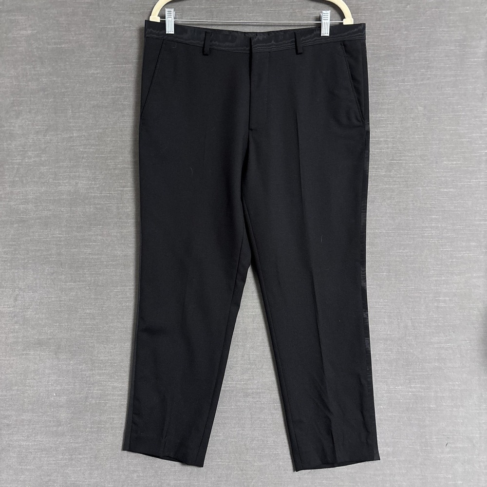 The Kooples Pants 36x17.5 Black Slim Tuxedo Dress Trousers Formal Wedding Luxe